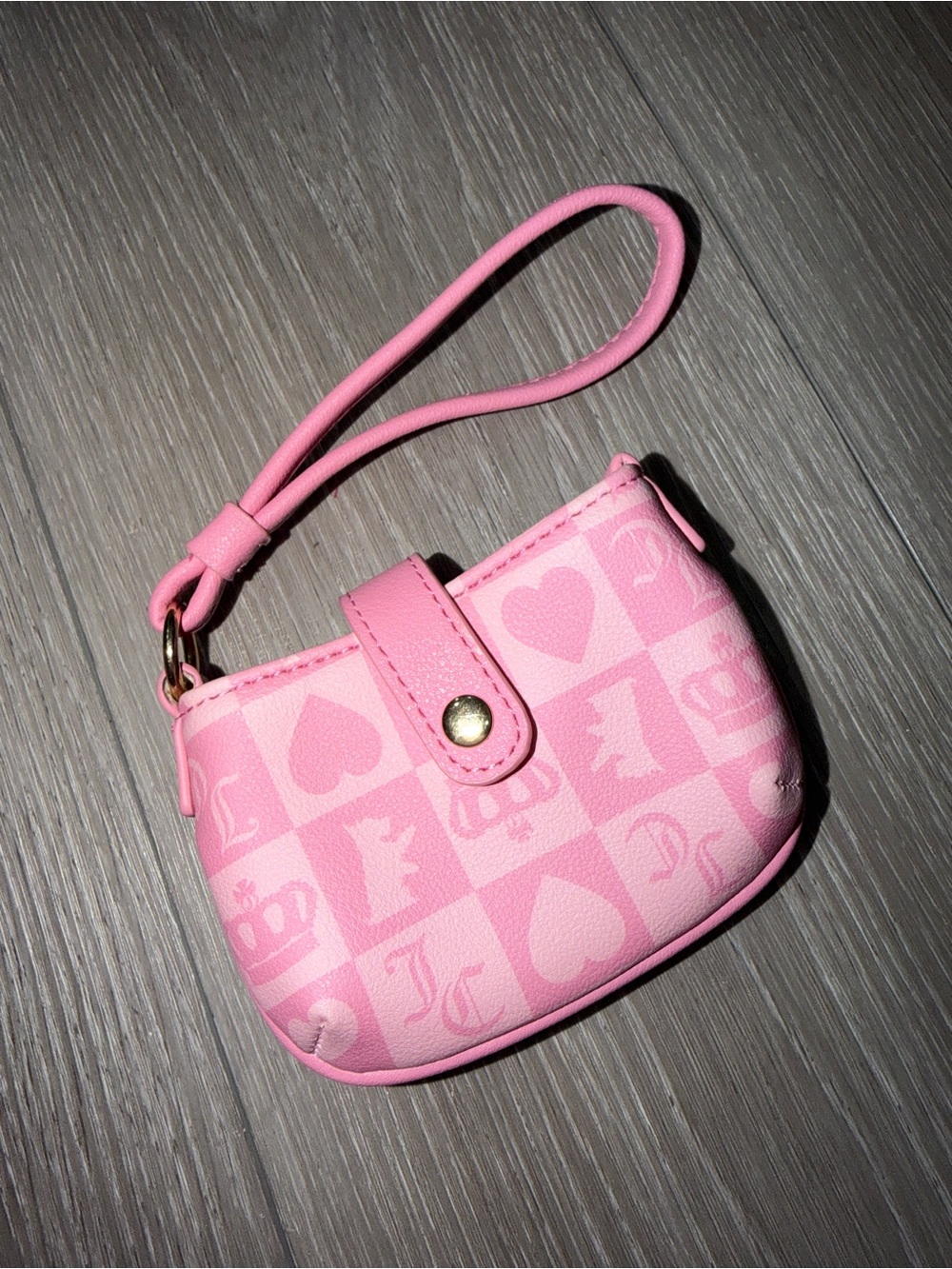 Pink Heart-Pattern tiny Wristlet Wallet - Women Accessories